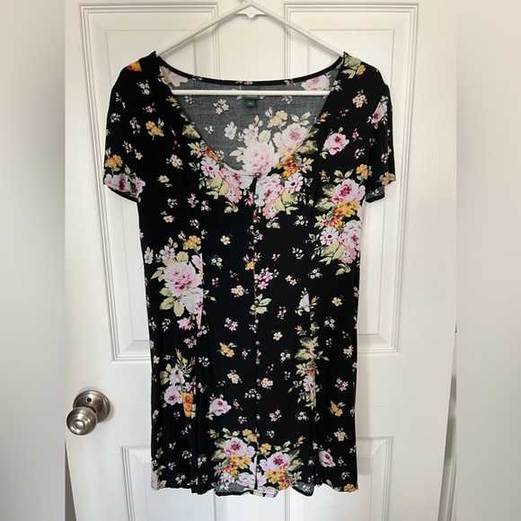 Wild Fable Black Floral Mini Dress sz S - Picture 1 of 6